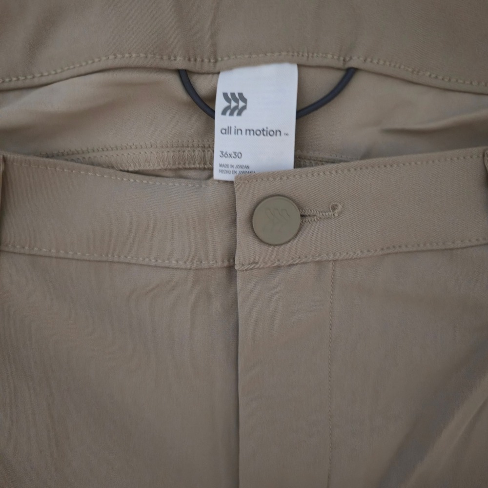 All in Motion Mens Golf Pants Tan 36x30 Performance Stretch C6-0305-0306 - Picture 4 of 8
